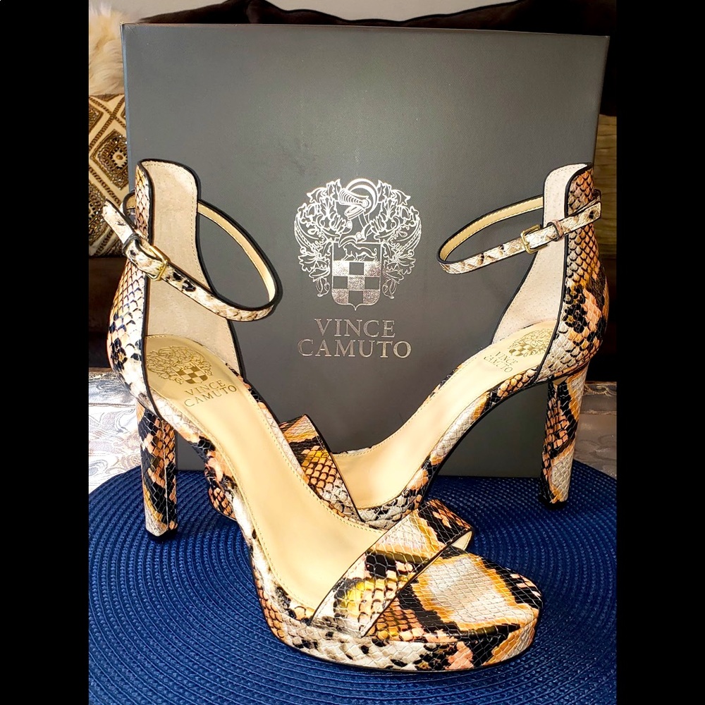 Vince Camuto Snake Print Heels